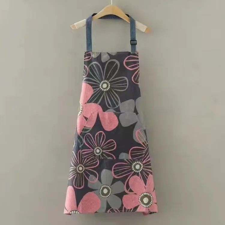 Apron for Kitchen Sleeveless Cotton Woman Halter Adjustment Korean for Home Cleaning enlarge