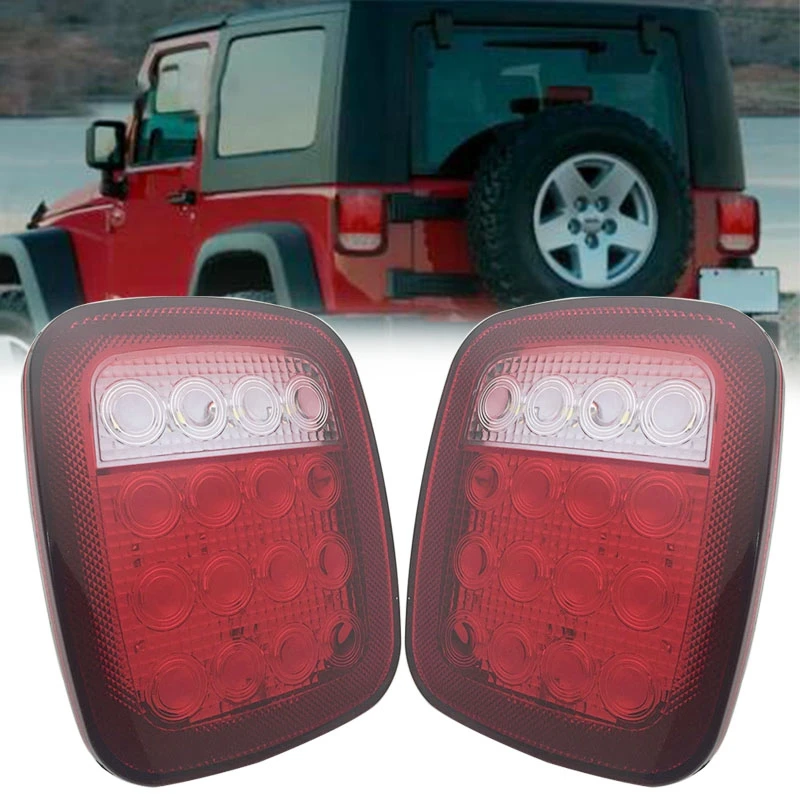 

Задний светодиодный фонарь в сборе, 2 шт., правый и левый для 76-06 Jeep CJ/Wrangler YJ/TJ, задний светодиодный фсветильник с ходовым тормозом.