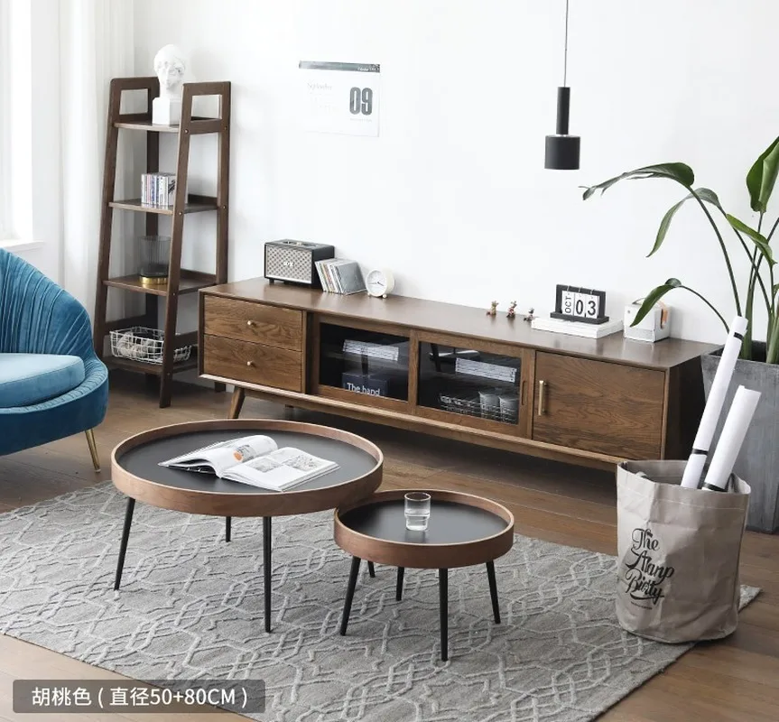 Деревянный стол журнальный столик для гостиной минималистичная винтажная