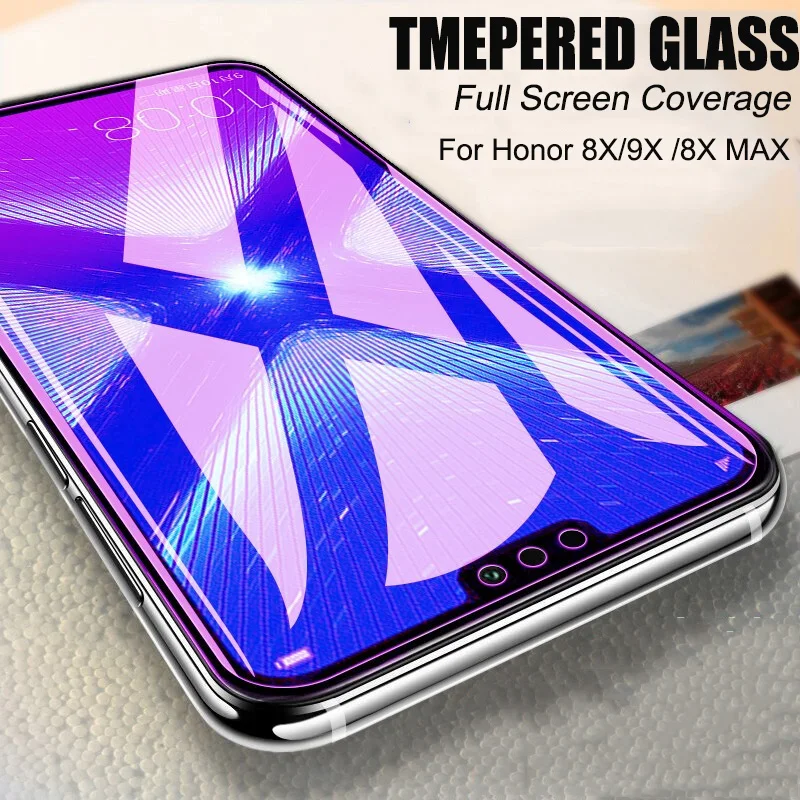 Закаленное стекло с полным покрытием для Huawei Honor 9X Pro X10 8X MAX пленка экрана