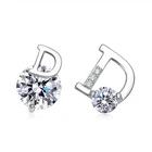 Модные Винтажные серьги-гвоздики с буквой D для женщин, модные блестящие кубические циркониевые аксессуары, рождественские подарки для вечеринок