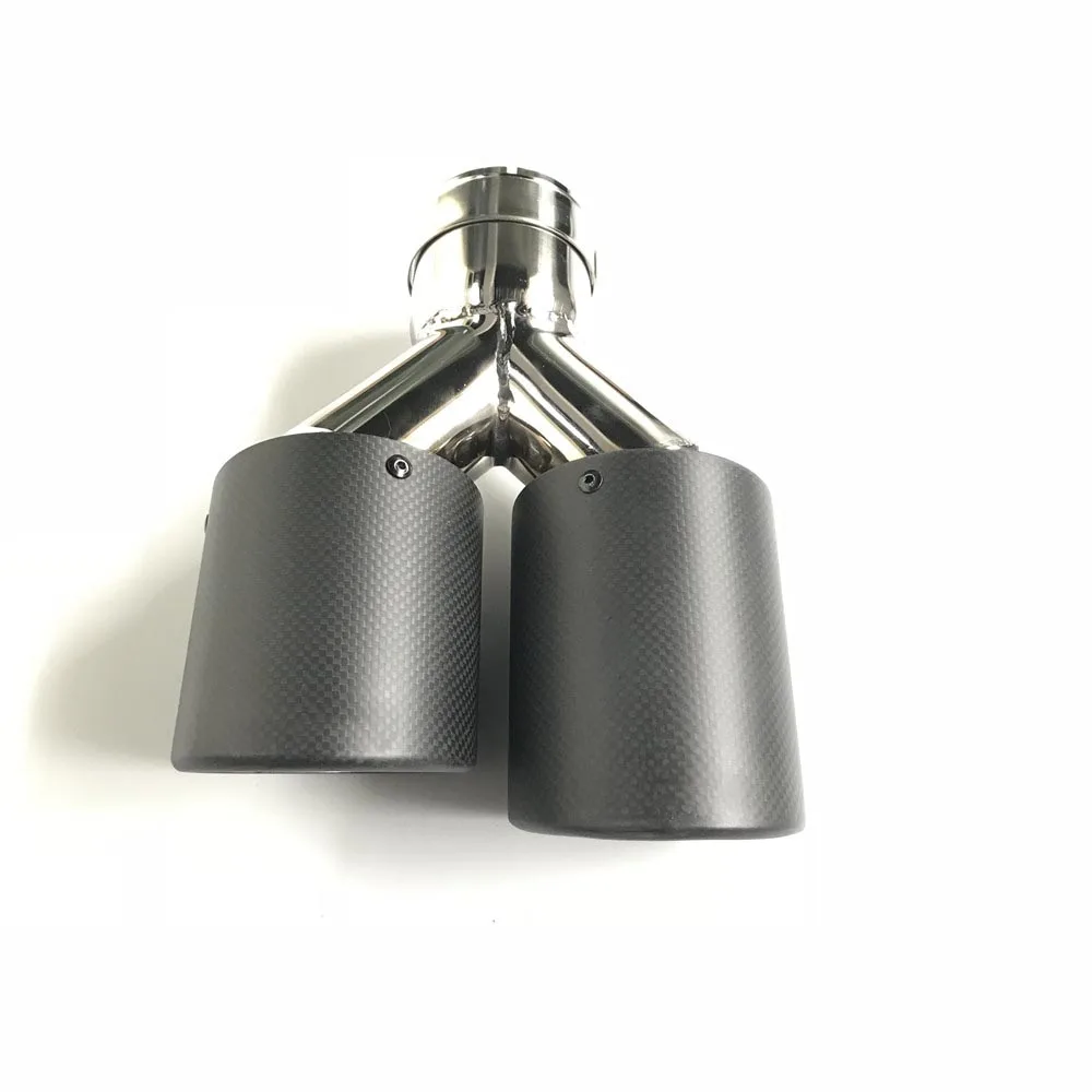 Один Кусок Двойной углеродный наконечник глушителя Универсальный выхлопной