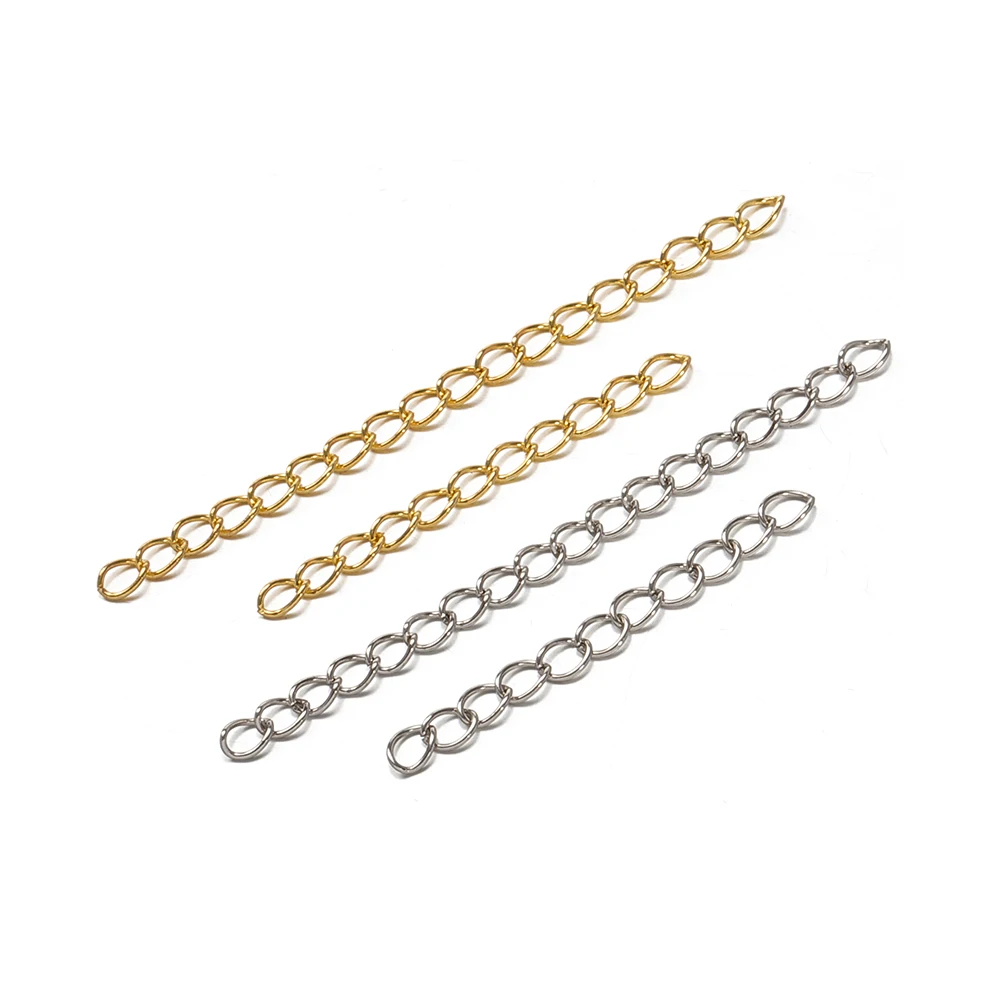 

100pcs/lot 50 70mm Length Necklace Extension Chain for Bracelet Extended Chains Bulk for DIY Jewelry Making Components