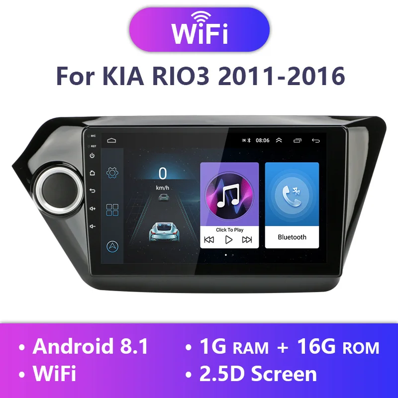 WiFil Android player JMCQ " Автомагнитола для KIA RIO 3 2011 12 13 14 15 K2 сенсорный экран Android 8,0 плееров навигация gps carplay зеркало-llink - Цвет: WiFil Android player