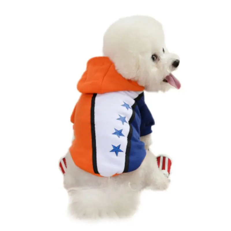 Осенне зимняя утепленная одежда с капюшоном для собак флисовая толстовка теплая