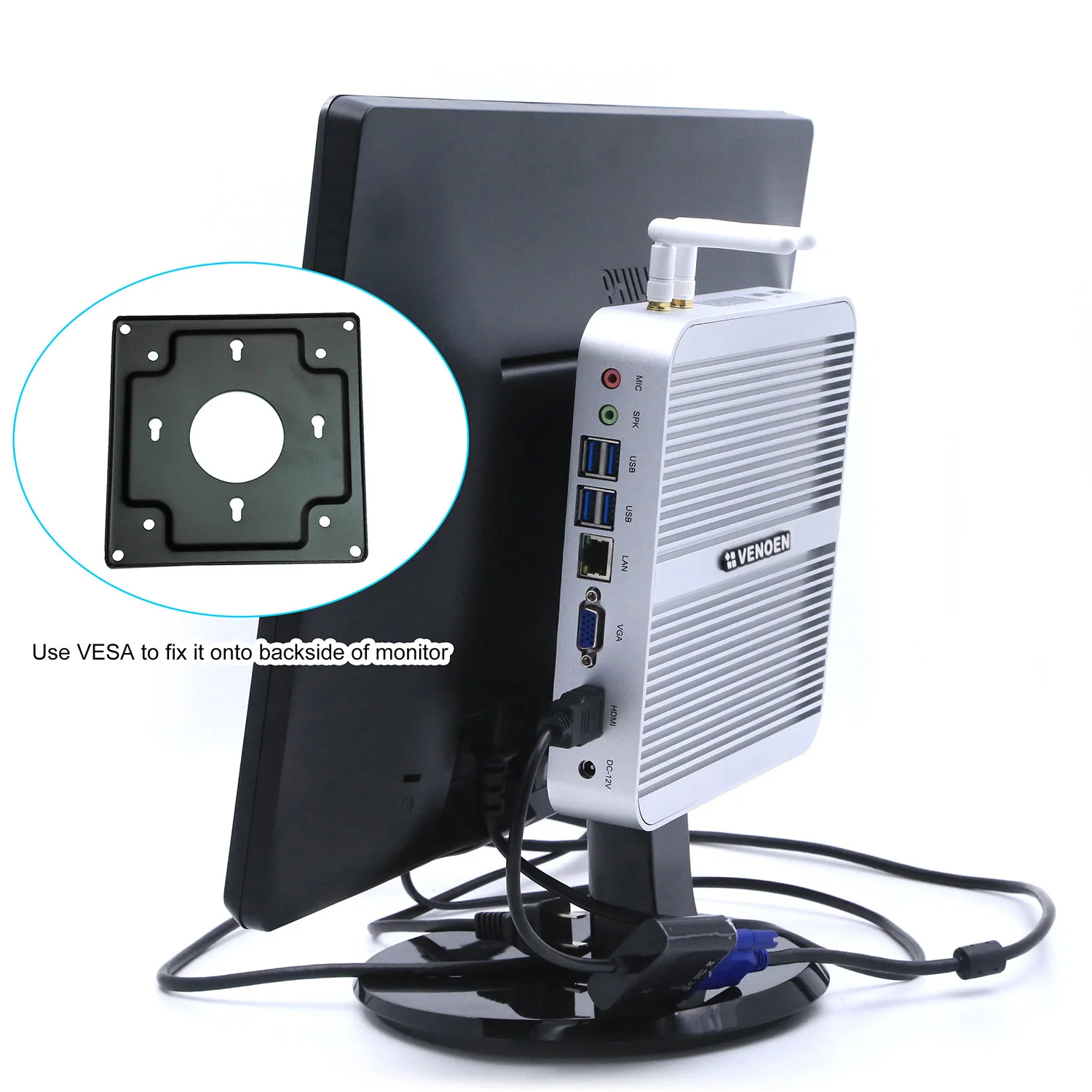 Barebone Настольный компьютер Intel Core i5 7260u ubuntu мини ПК 2 * lan dual HD Iris Plus graphics 640 M.2 2DDR4 32 Гб SD