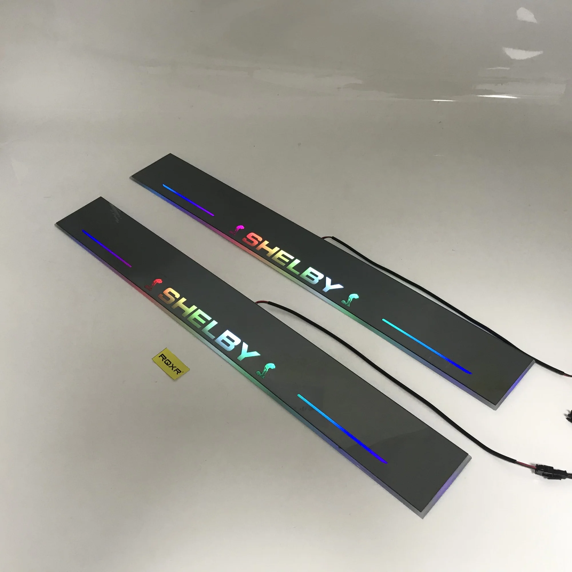 

Express delivery led door sill plate strip welcome light threshold guard protectors for shelby