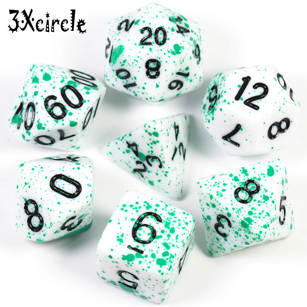 7 шт./компл. многогранная игра TRPG игры DND непрозрачные детские кости с несколькими