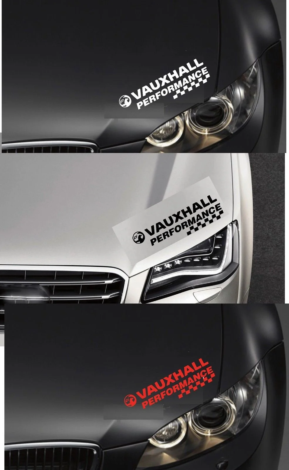 

For 2x VAUXHALL - PERFORMANCE HEADLIGHT CHECKS CAR DECAL STICKER ASTRA 300mm
