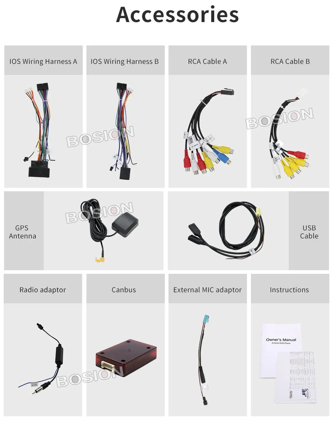 Bosion Octa Core автомобильный мультимедийный плеер Android 10 GPS Авторадио 1 Din стерео