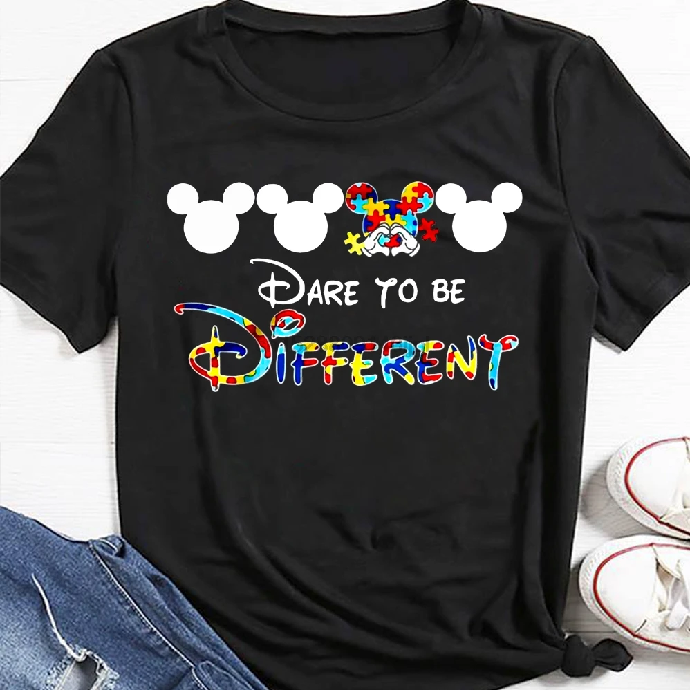 Микки аутизм осмелиться быть другой рубашки для мужчин женщин Awarenesst-рубашка |