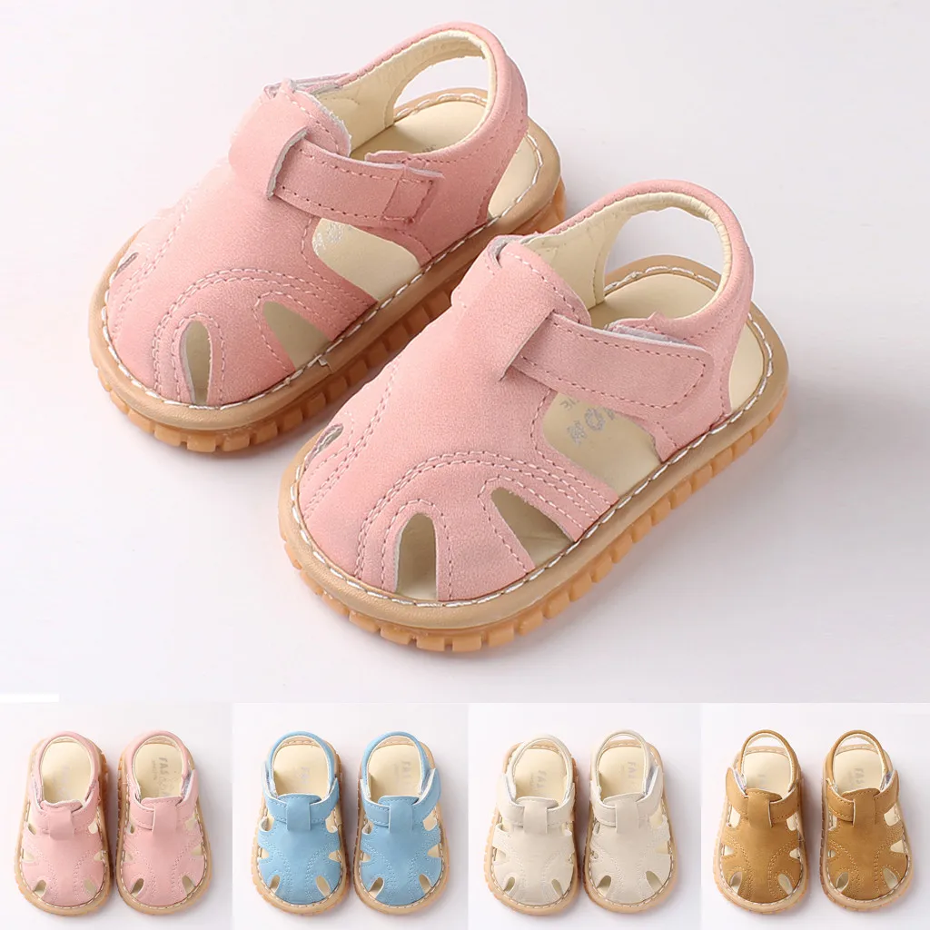 

Newborn girl explosion sandals soft bottom non-slip baby shoes solid color soft bottom sandals First Walkers 40*