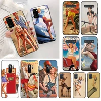 cutewanan ww2 sexy pin up girl vintege phone case cover shell for samsung s20 plus ultra s6 s7 edge s8 s9 plus s10 5g lite 2020
