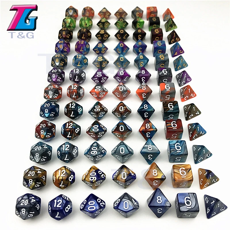 T & G 7 шт./компл. RPG DnD настольная игра Dnd двухцветная специальная игральная кость