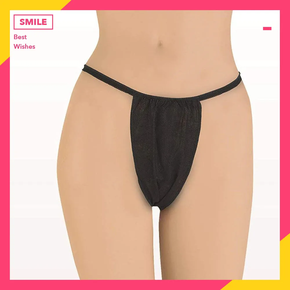 100pcs Women Spa Hygienic T Thong Underwear With Elastic Waistband Individually Wrapped Disposable Panties Non Woven Fabrics | Женская