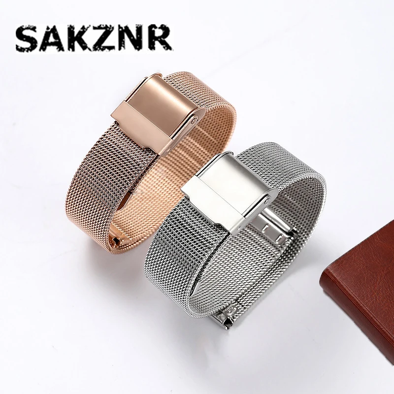 

22mm 20mm Watch Strap Stainless Steel Milanese Loop for Samsung Galaxy Watch Active 2 46mm 42mm Band Correa for Amazfit gts 2