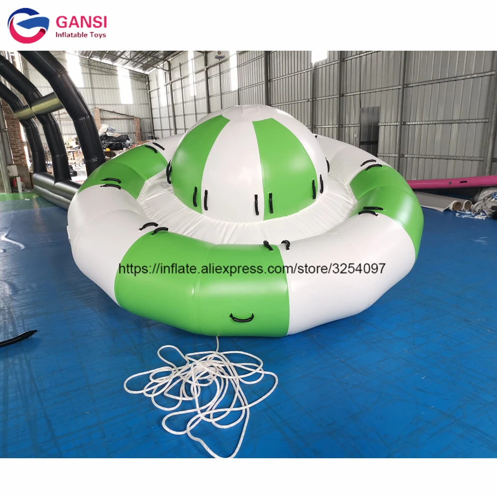 Ocean inflatable spinner toys flying disco boat inflatable crazy towable UFO for water play games