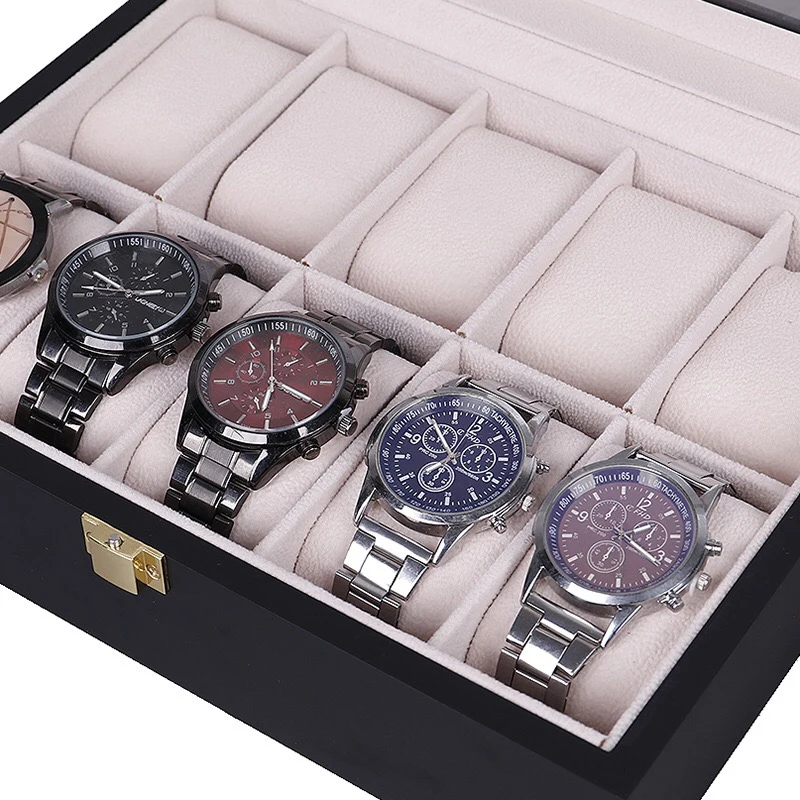 Коробка деревянная для хранения часов органайзер коллекции ювелирных изделий из