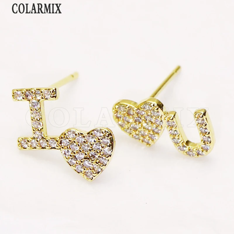 

8 пар серьги-гвоздики Любовь Вы женское кольцо в виде циркония серьги, модные ювелирные изделия, серьги со шпилькой, для женщин, ювелирные из...