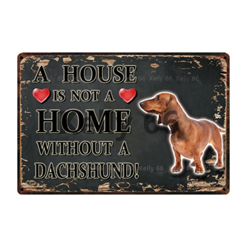 

[ Kelly66 ] Pets Dogs Basenji Collie Samoyed Dachshund Husky Tin Metal Sign Home Decor Bar Wall Art Painting 20*30 CM Size Dy119