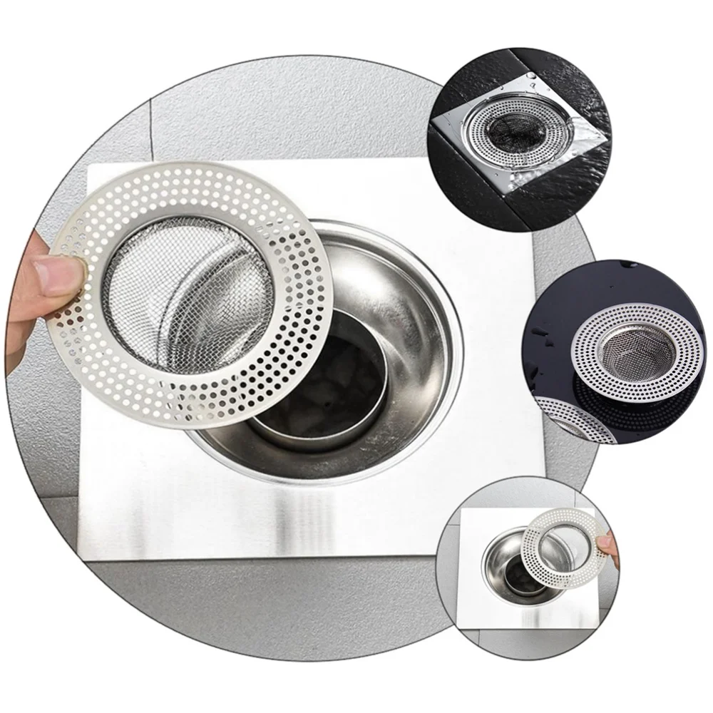 

2Pcs Stainless Steel Bathtub Hair Catcher Stoppers Metal Mesh Sink Strainers