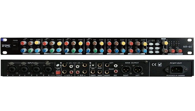 

1U стойка MR-8X A, цифровой аудиомикшер, консоль, усилитель динамика, микрофон