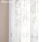 Современные тюлевые шторы MRTREES с цветочным рисунком, прозрачные Занавески для гостиной, спальни, кухни, занавески для дверей, лечебные панели для окон