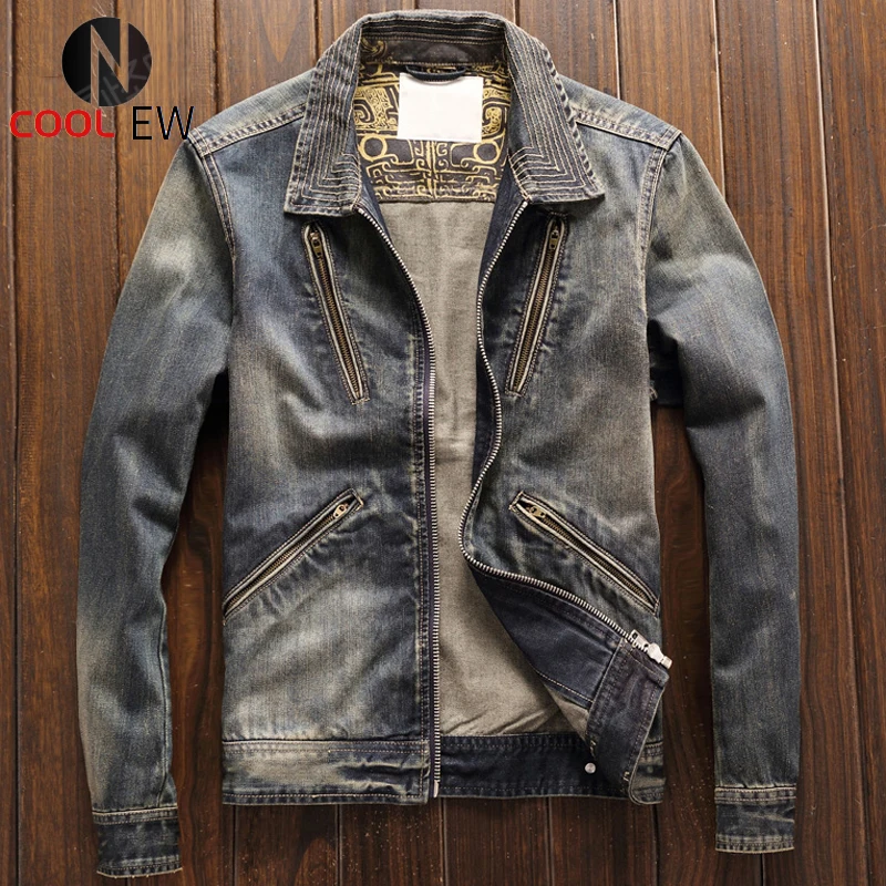 Мужской джинсовый костюм в европейском стиле свободные мужские джинсовые пальто