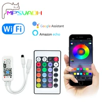 wifi controller rgb mini 12v 24 key compatible with alexa for tv bedroom background decoration rgb led strip lights decoration