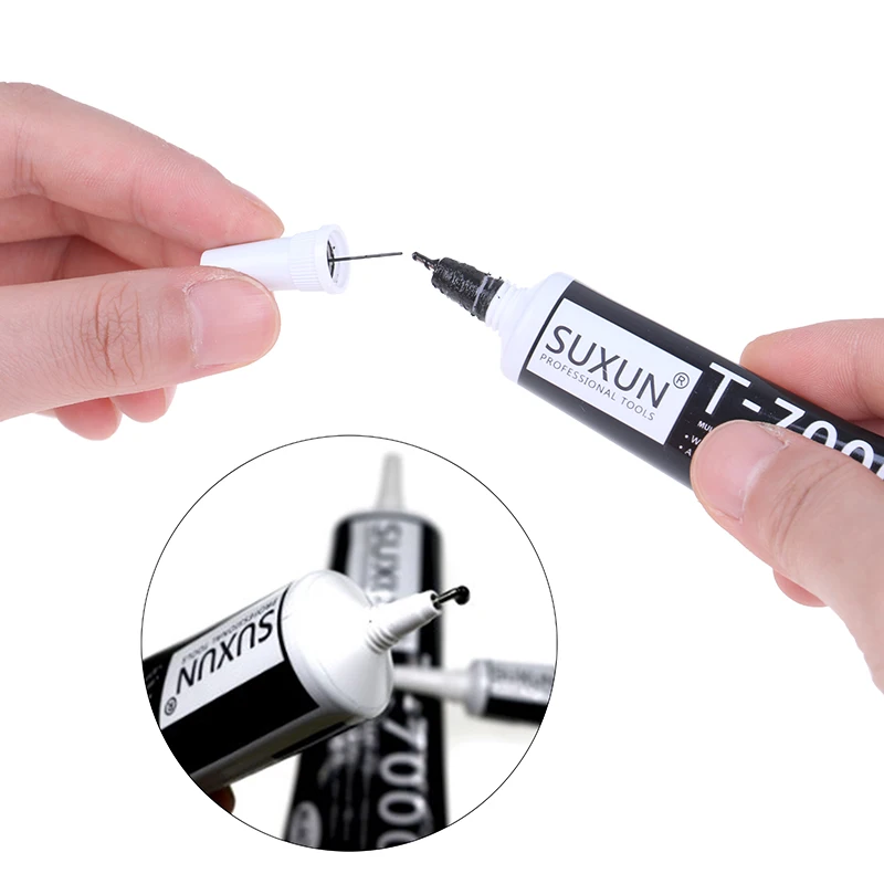 15ml T7000 Super Black Epoxy Resin T-7000 Black Body Rubber Super Sealant Mobile Phone Touch Screen Repa