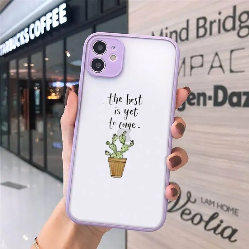 

cactus cute pattern flower love Phone Case Matte Transparent for iPhone 7 8 11 12 s mini pro X XS XR MAX Plus cover funda