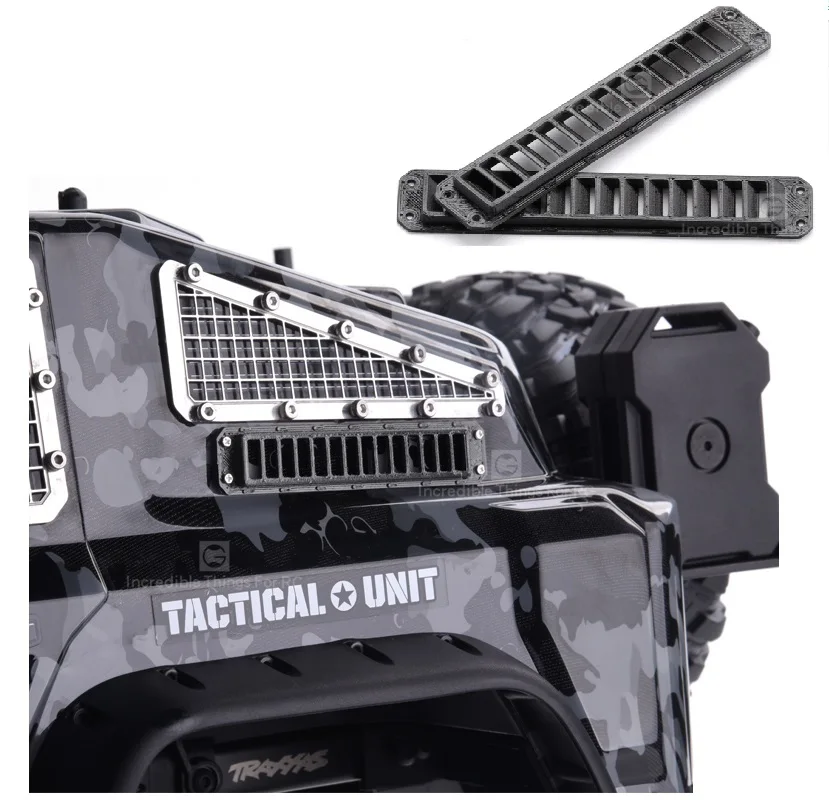 

2PCS TRX4 TACTICAL UNIT Side Body Air Intake Grill 3D Printing Anti-skid Plate Intake Grille for 1/10 Rock Crawler RC Cars