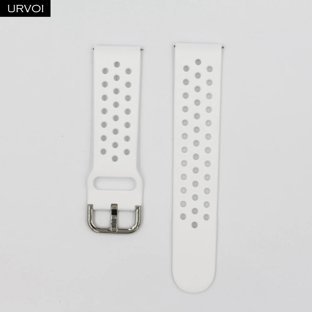 White URVOI силиконовой лентой для Galaxy Watch Active/42/46 мм шестерни ремешок для спортивных часов для HUAWEI GT быстроразъемные контакты мягкий сменный 20/22 мм - Цвет ремешка: White