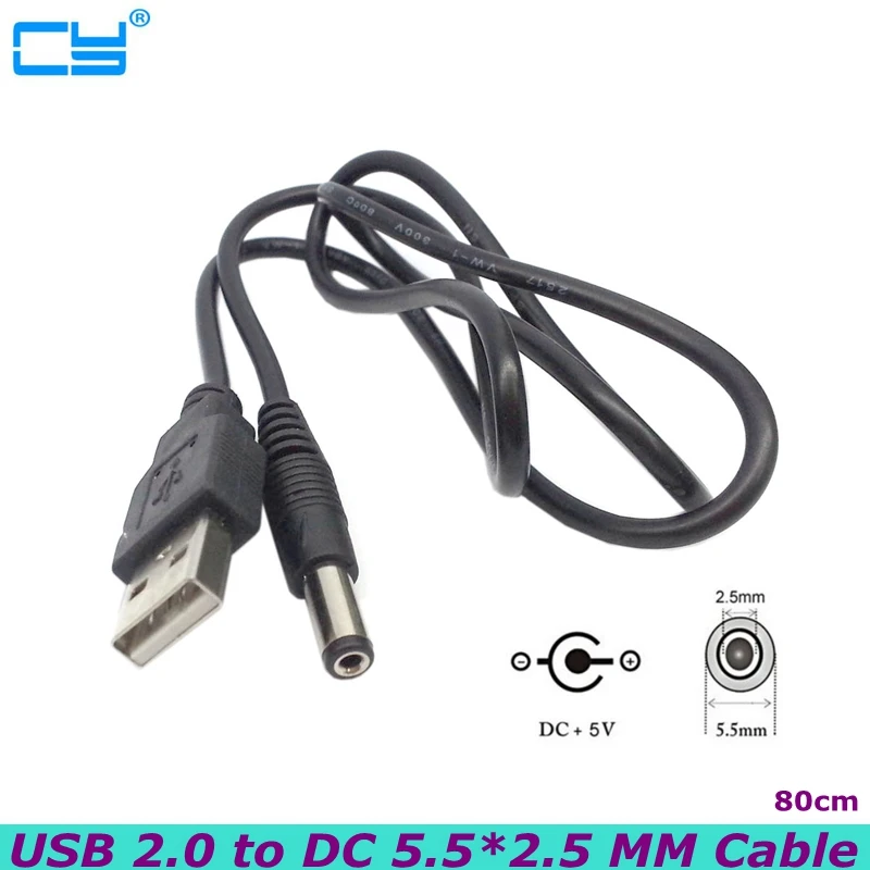 Кабель для зарядки принтера 0 8 м USB 2 тип А штекер постоянного тока 5 мм питания