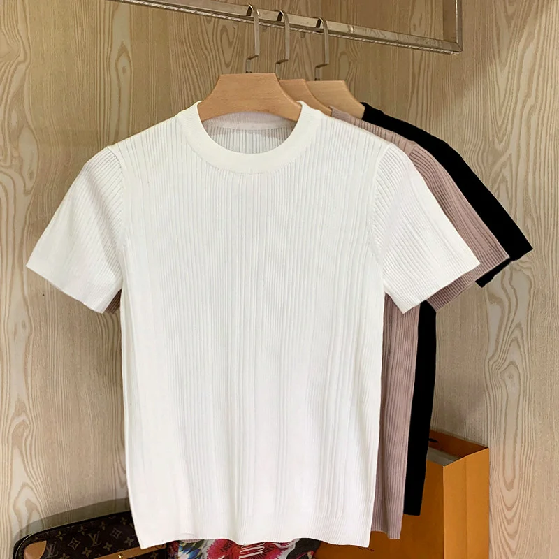 Мужская Трикотажная футболка с круглым вырезом коротким рукавом