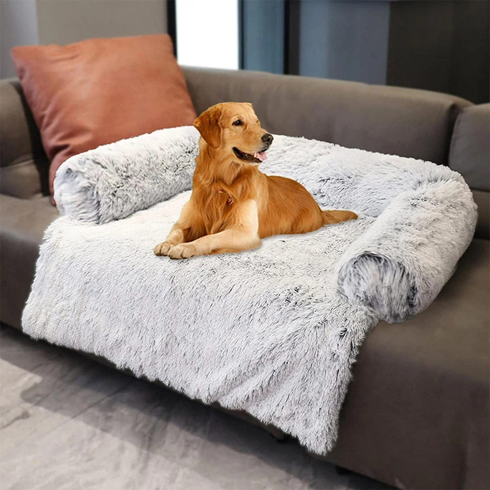 

Dog Sofa Bed Cover Calming Plush Mat Removable Pet Blanket Mattress Cat Beds Warm Sleep Cushion Pillow Couch Furniture Protector