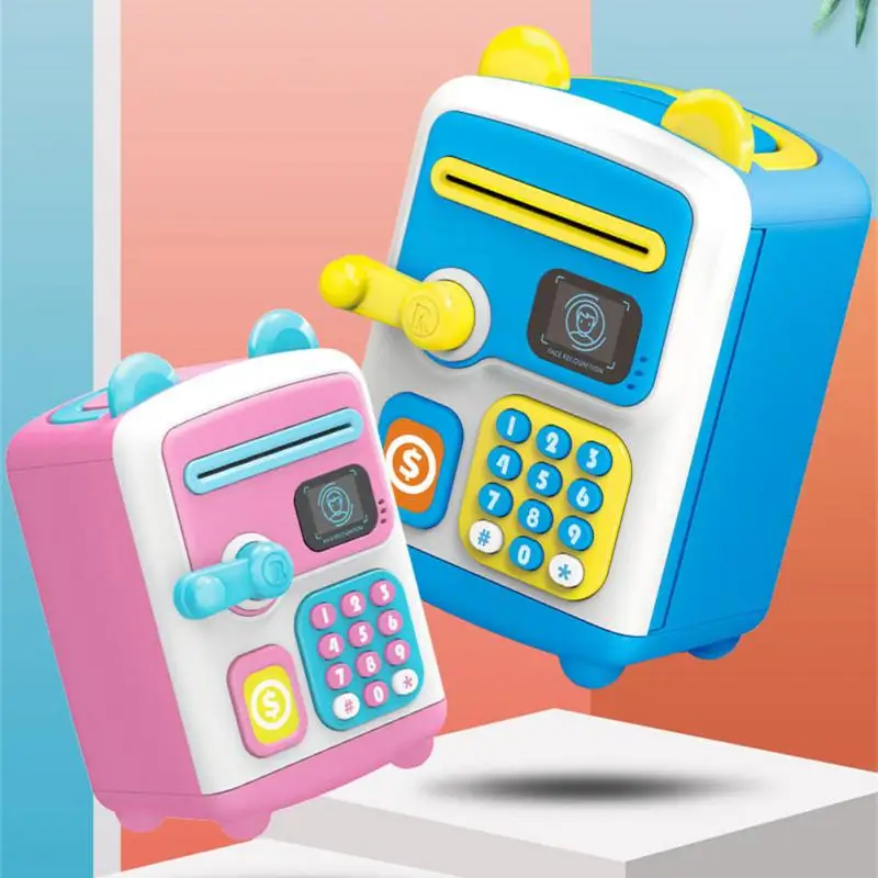 

ATM Face Recognition Electronic Piggy Bank Savings Box Digital Password Cash Savings Mini Automatic Teller Machine Safe