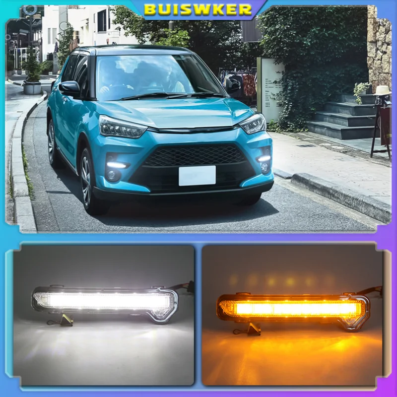 

1Set LED Daytime Running Light Fog Lights DRL Driving Fog Lamp Daylight With Wire Switch For Toyota Raize 2020 2021