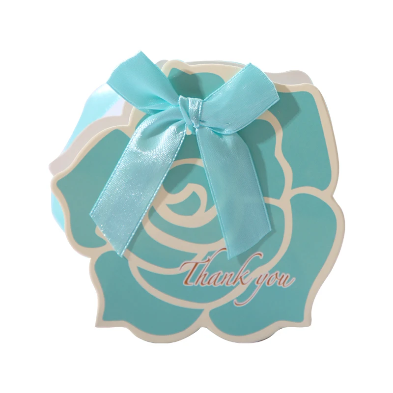 Мятно-зеленая Цветочная коробка для свадебных сувениров гостей 20/50/100 шт. большой