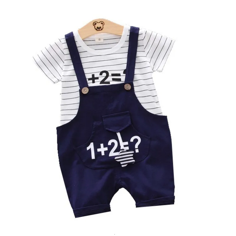 Летняя Детская Хлопковая одежда Футболка в полоску для маленьких мальчиков и