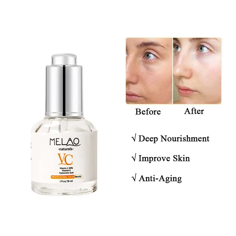 

30ML Face Anti-Aging Wrinkles Serum Natural Vitamin C Serum For Face Organic Vitamin C + Vitamin E + Hyaluronic Hot