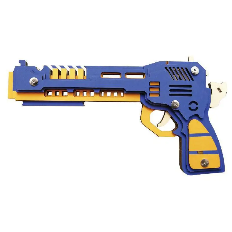 Деревянный 3D пистолет головоломка оружие Модель Kit электронная игрушка машина