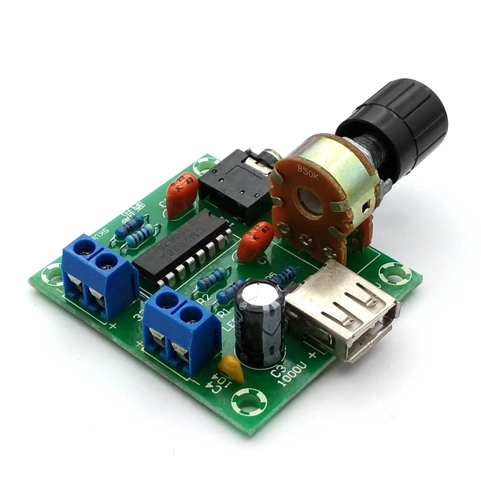 Фото Мини-усилитель PM2038 5 В, USB-усилитель переменного и постоянного тока, усилители мощности 5Wx2, высокоточный продукт №3