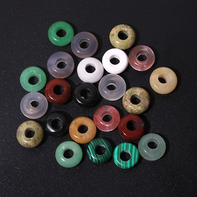 

5pcs/lot 10x5mm Natural Agates Beads Abacus Big Hole 4mm Natural Stone Beads For Jewelry Making Bracelet Necklace Accessories