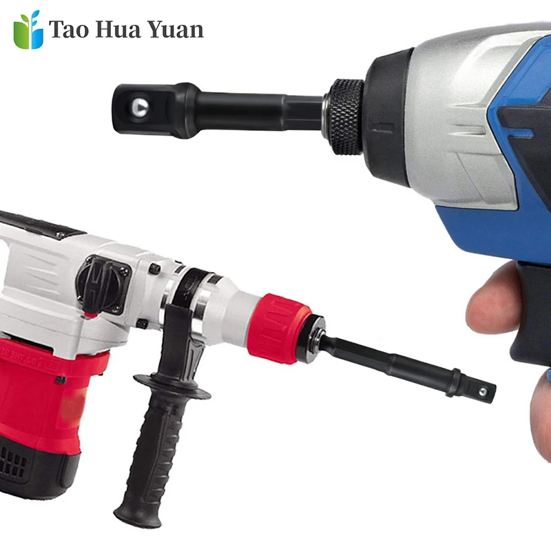 

8pcs Drill Socket Adapter for Impact Driver with Hex Shank to Square Socket Drill Bits Bar Extension 1/4" 3/8" 1/2 Bit Set AA