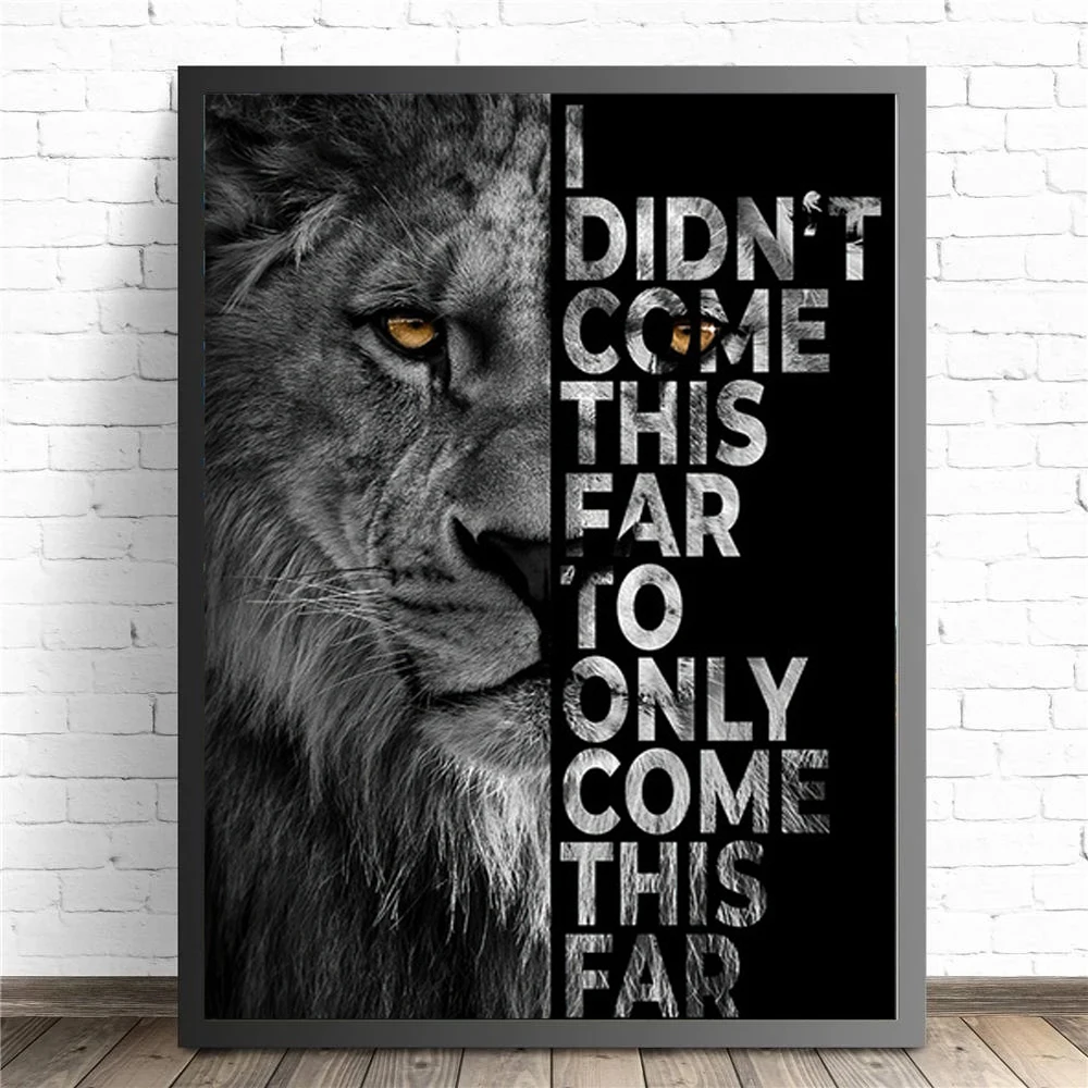 

Motivational Poster It's Not Over When You Lose Lion Tiger Canvas Painting Print Animal Wall Art Picture for Living Room Cuadros