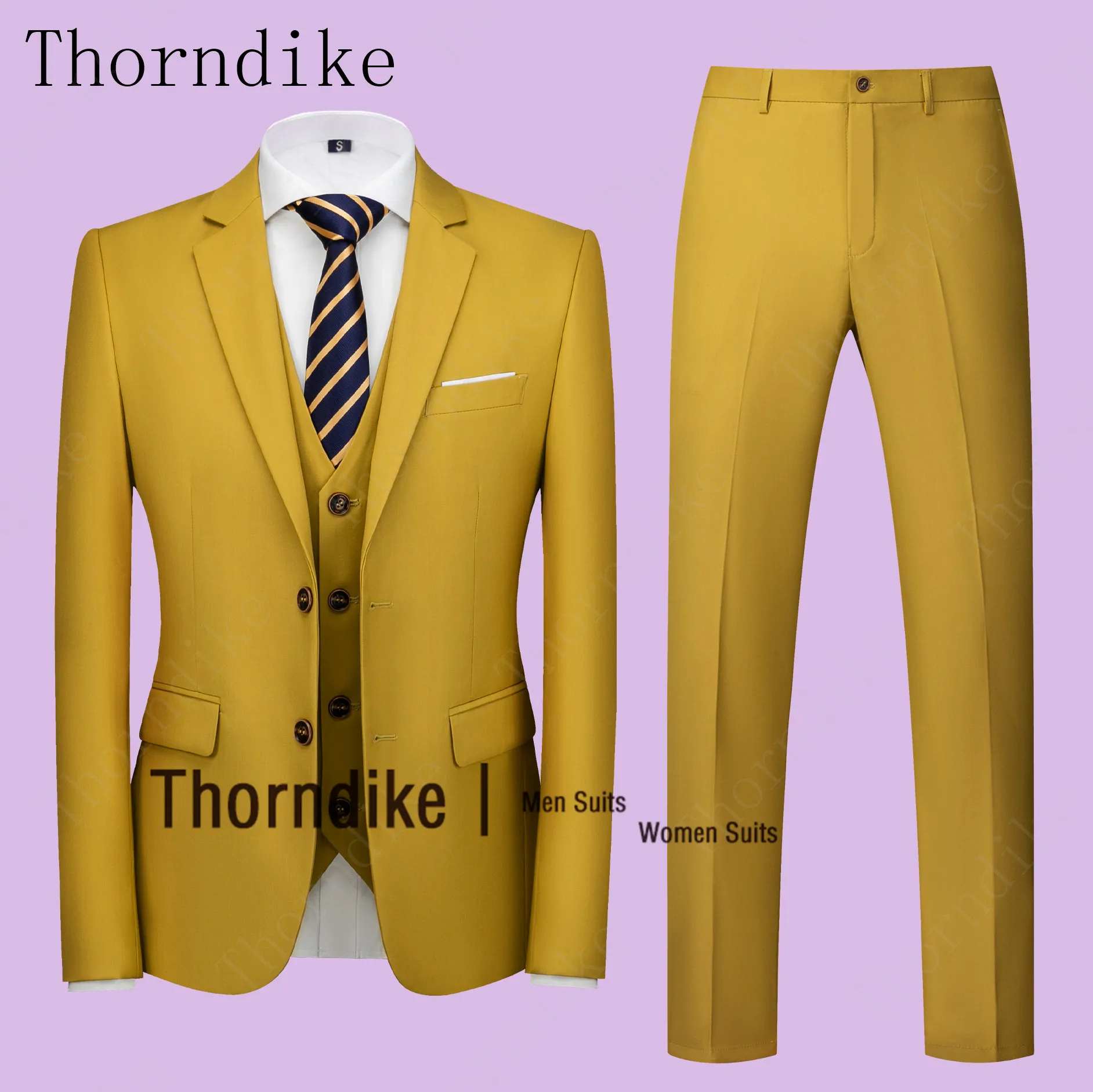 Thorndike мужские костюмы 3 шт пиджак брюки бизнес Униформа офисный костюм свадебный