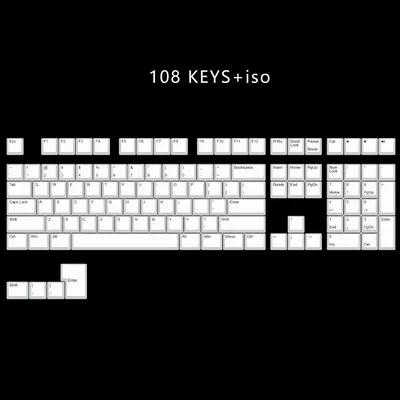White 108 add ISO Брелок для пудинга двойной блеск OEM профиль ANSI 108 ключи с ISO для cherry mx механическая клавиатура подходит Anne Pro 2 - Цвет: White 108 add ISO