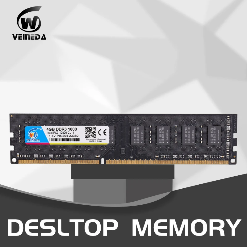 Оперативная память VEINEDA ddr3 4 Гб 2x4гб 8 ГБ PC3 10600 DDR 3 1333 МГц для всех настольных ПК Intel и