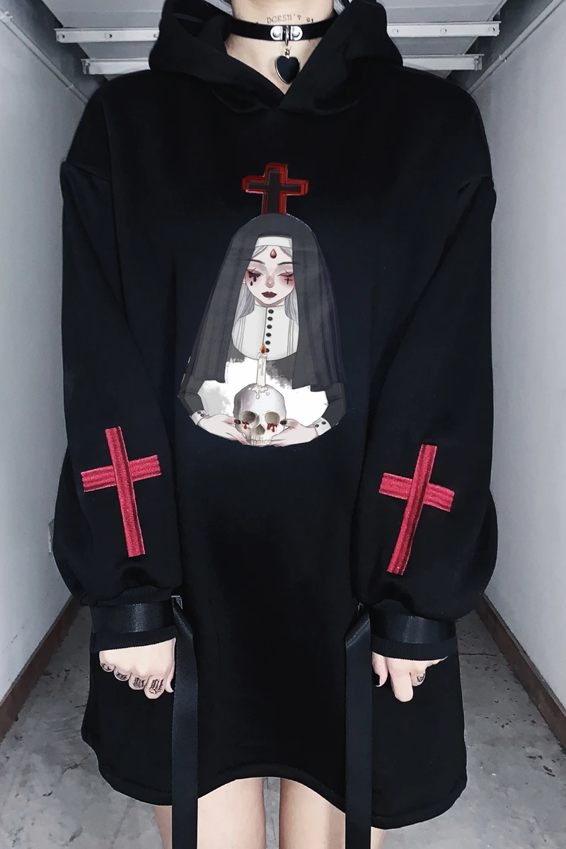 Свитшот женский бархатный в стиле Харадзюку модная Готическая уличная одежда с